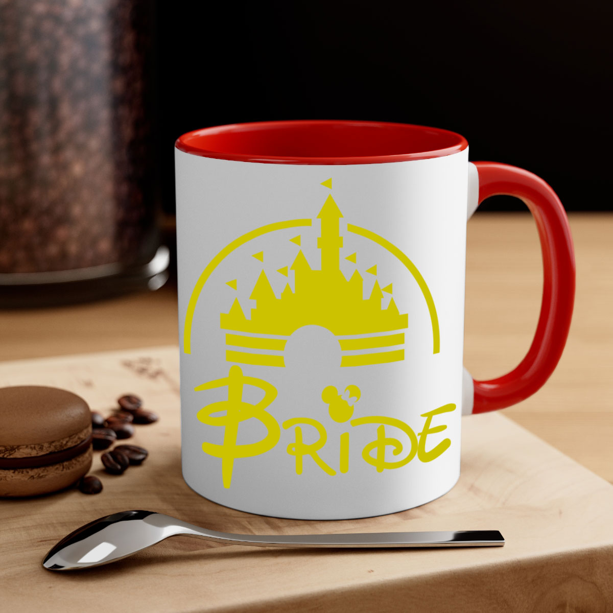 Bride Squad 128# Mug featuring a glossy finish, colorful handle, and interior, available in multiple colors and sizes.