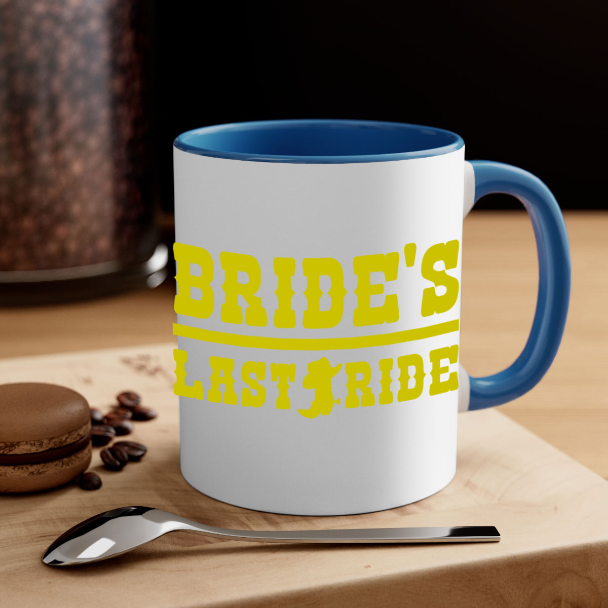 Bride Squad 130# Mug featuring a glossy finish, colored handle, and interior, available in five colors.