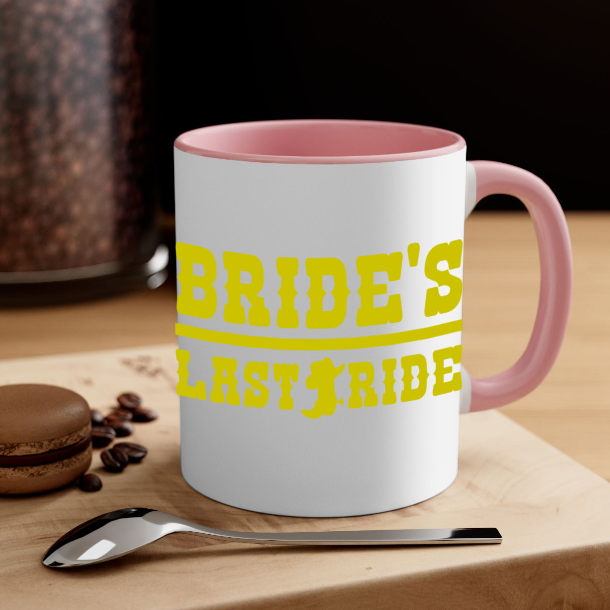 Bride Squad 130# Mug featuring a glossy finish, colored handle, and interior, available in five colors.