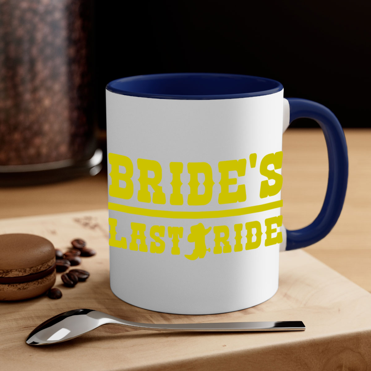 Bride Squad 130# Mug featuring a glossy finish, colored handle, and interior, available in five colors.