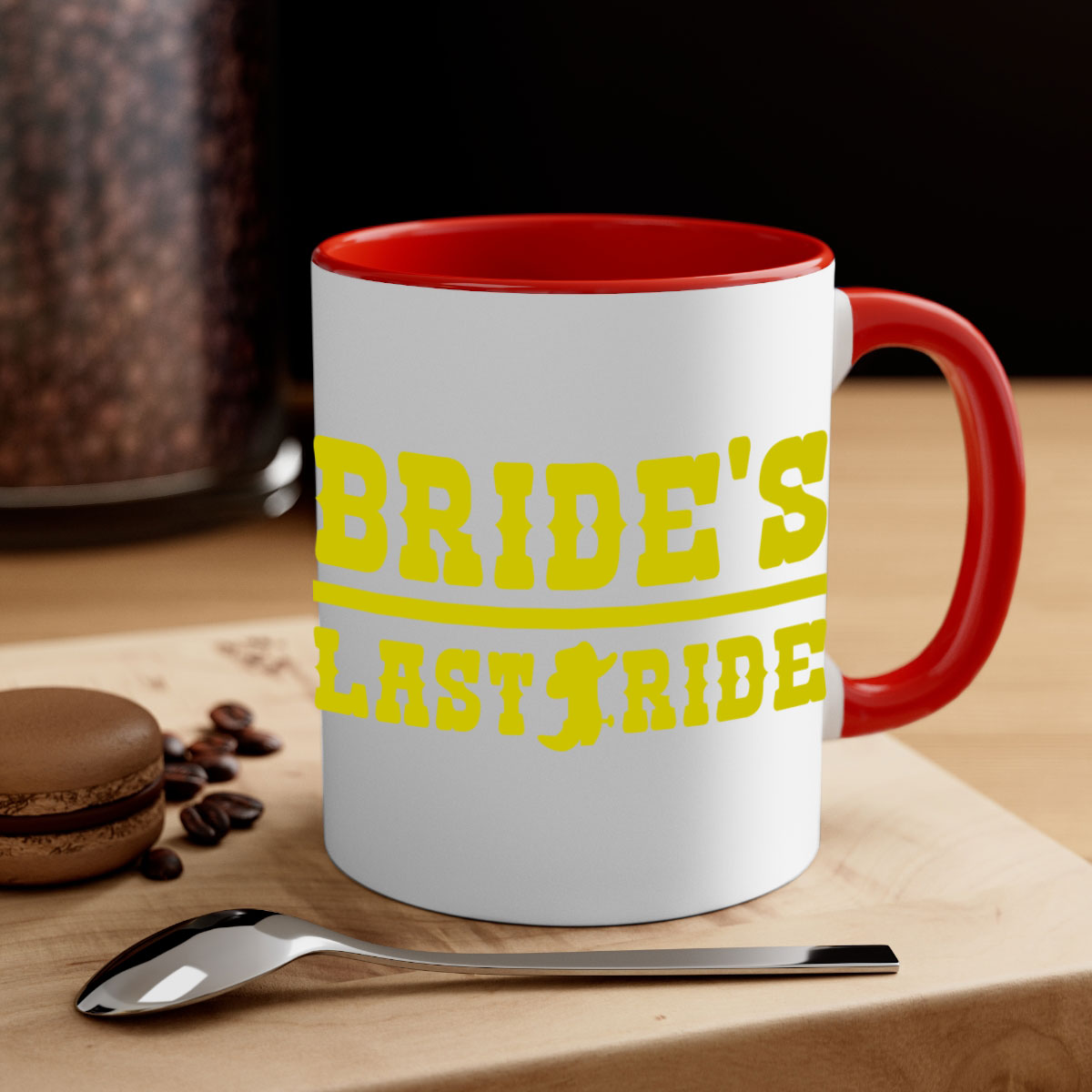 Bride Squad 130# Mug featuring a glossy finish, colored handle, and interior, available in five colors.