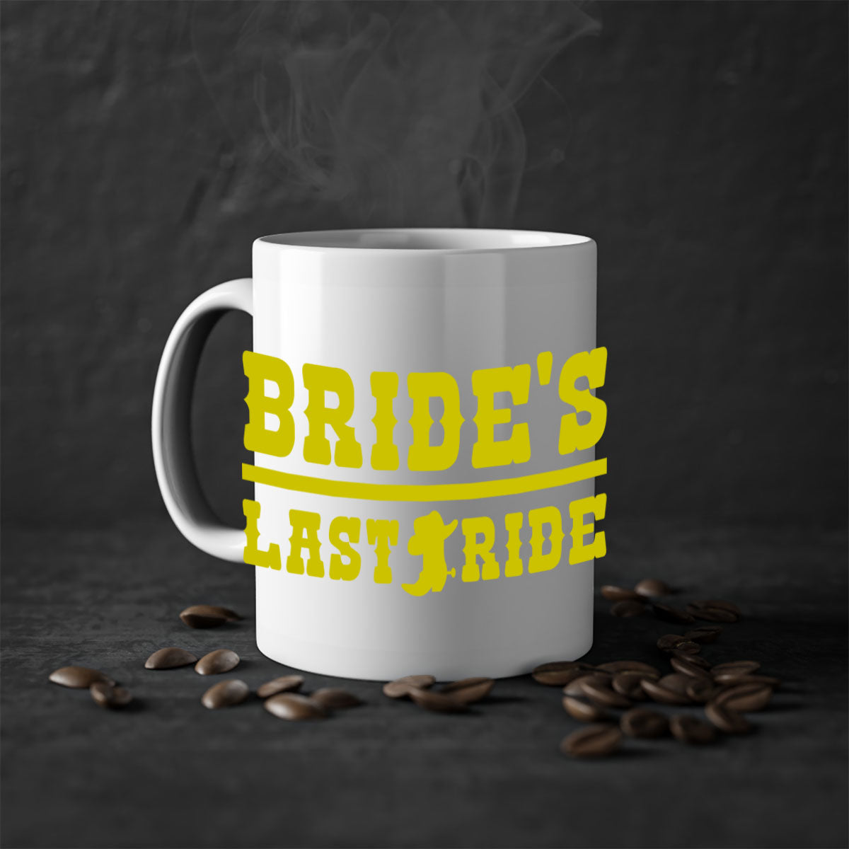 Bride Squad 130# Mug featuring a glossy finish, colored handle, and interior, available in five colors.