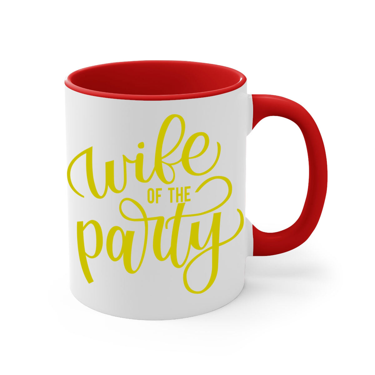 Bride Squad 114# Mug featuring a two-tone design with a colored handle and glossy finish, available in multiple colors.