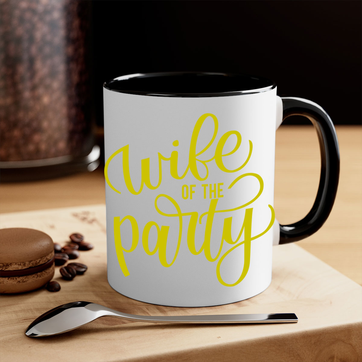 Bride Squad 114# Mug featuring a two-tone design with a colored handle and glossy finish, available in multiple colors.