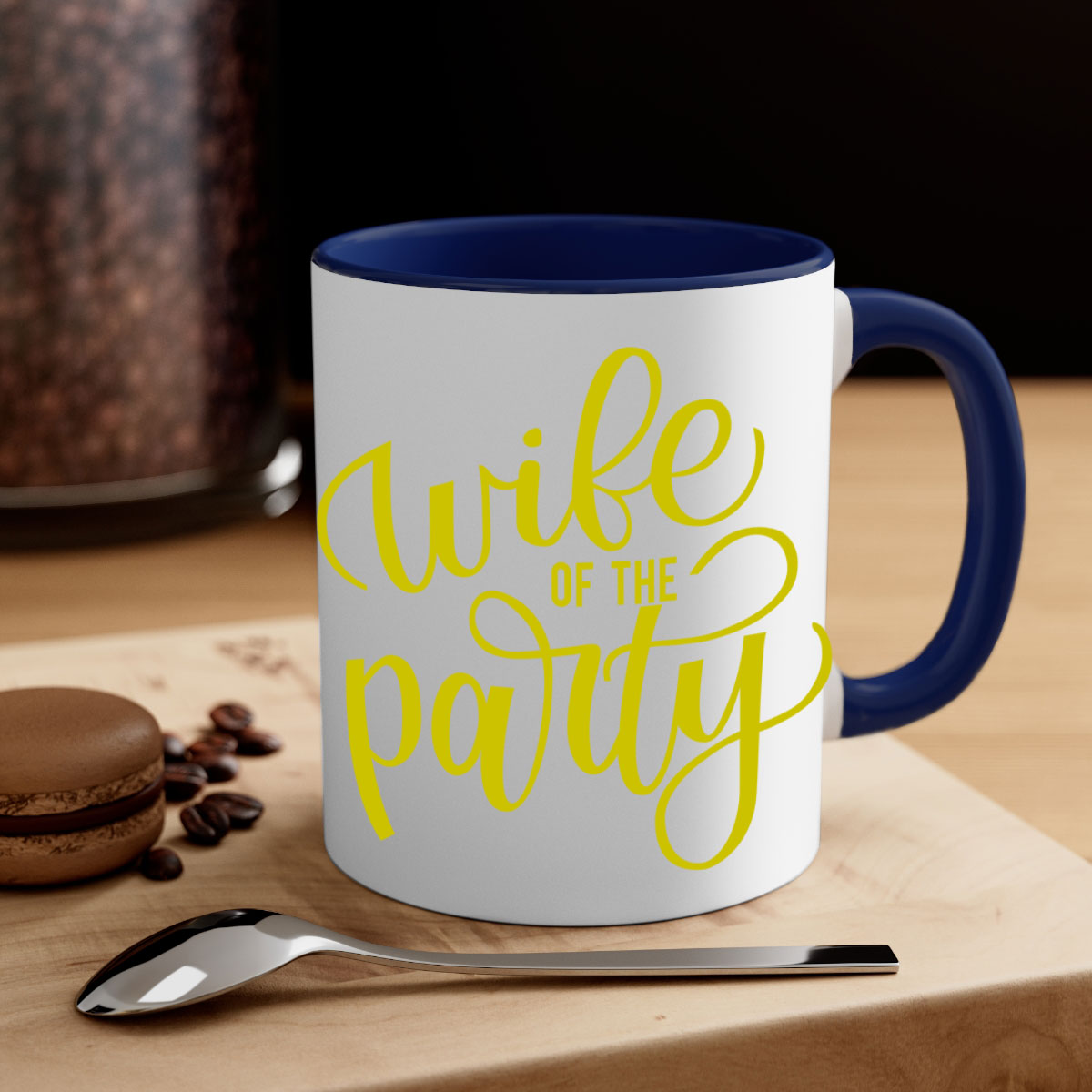 Bride Squad 114# Mug featuring a two-tone design with a colored handle and glossy finish, available in multiple colors.