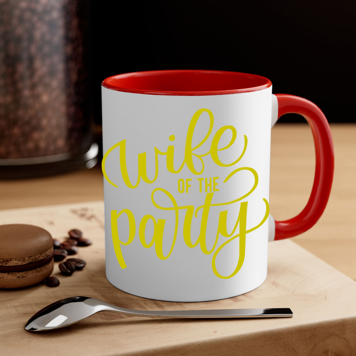 Bride Squad 114# Mug featuring a two-tone design with a colored handle and glossy finish, available in multiple colors.