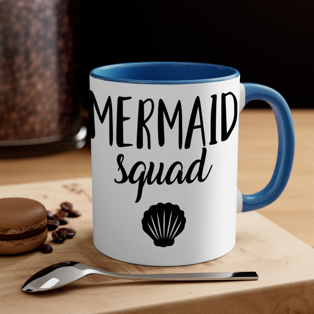 Bride Squad 14# Mug featuring a glossy finish, colored handle, and interior, available in five vibrant colors.