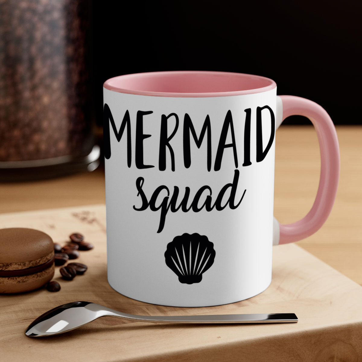 Bride Squad 14# Mug featuring a glossy finish, colored handle, and interior, available in five vibrant colors.