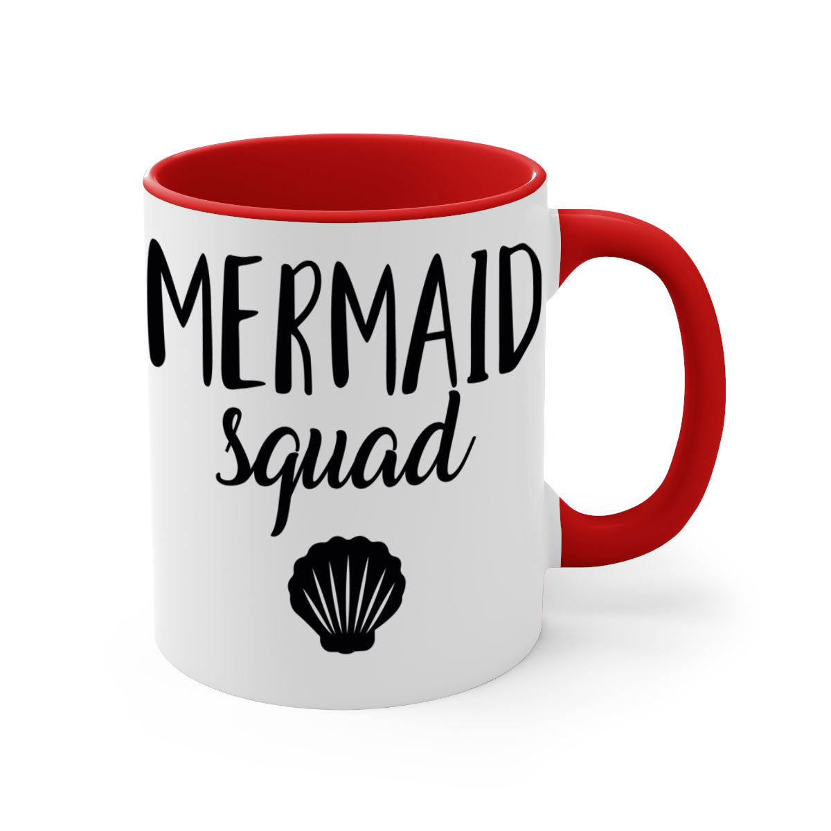 Bride Squad 14# Mug featuring a glossy finish, colored handle, and interior, available in five vibrant colors.