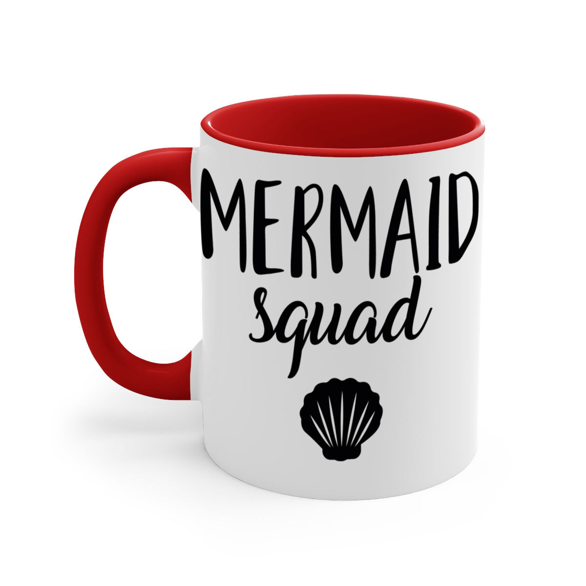 Bride Squad 14# Mug featuring a glossy finish, colored handle, and interior, available in five vibrant colors.