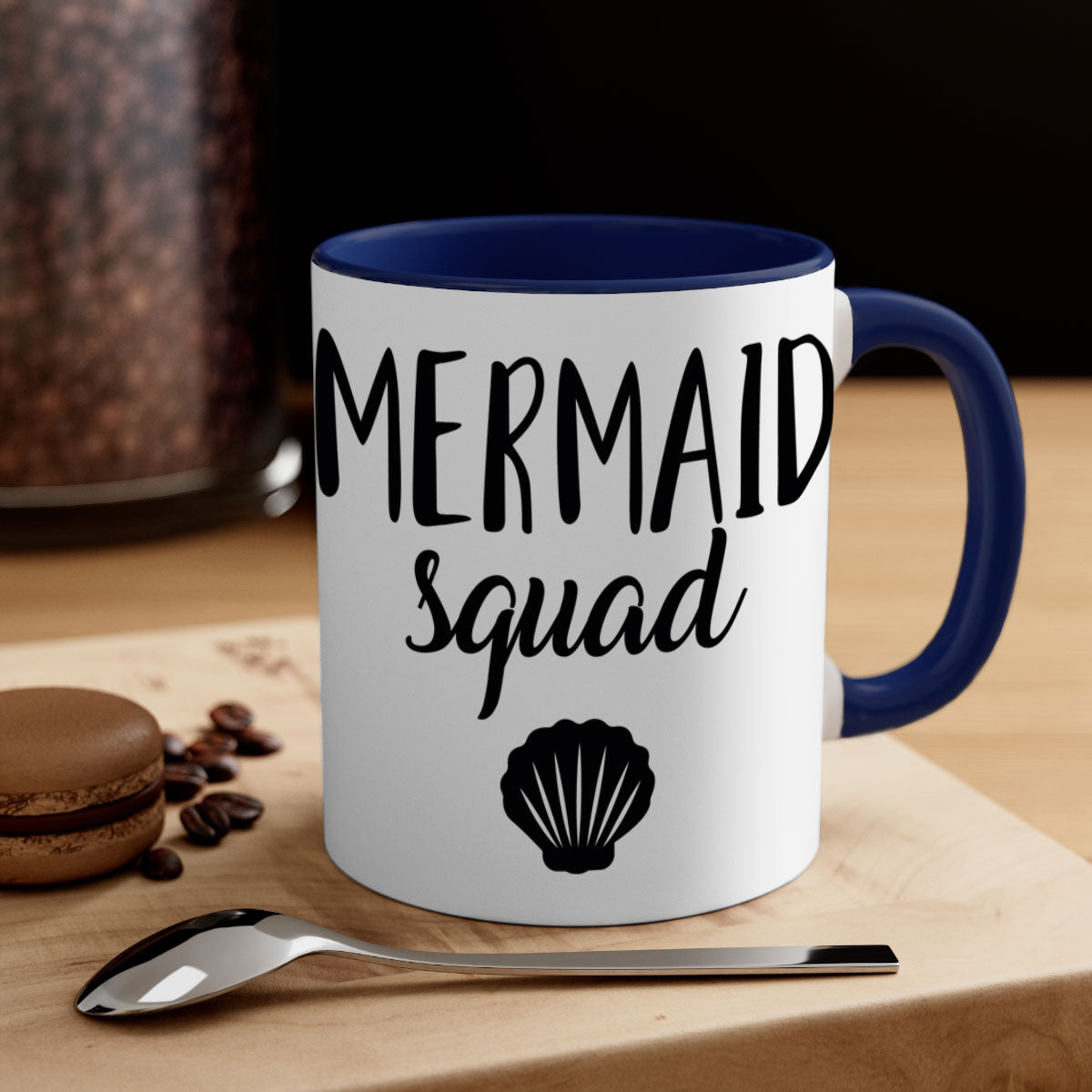 Bride Squad 14# Mug featuring a glossy finish, colored handle, and interior, available in five vibrant colors.