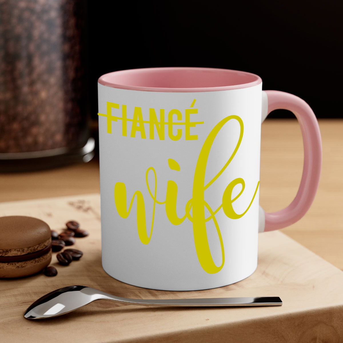 Bride Squad 142# Mug featuring a glossy finish, colored handle, and interior, available in multiple colors and sizes.