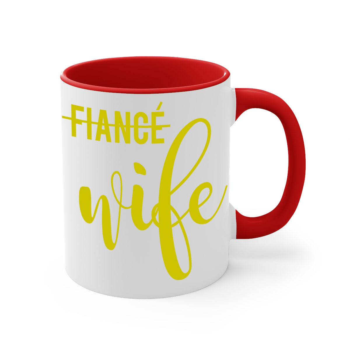 Bride Squad 142# Mug featuring a glossy finish, colored handle, and interior, available in multiple colors and sizes.