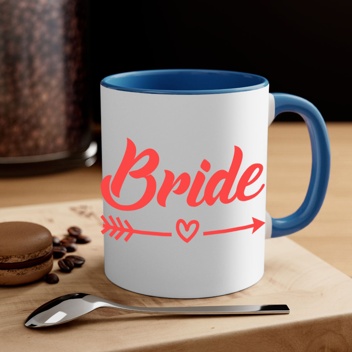 Bride Squad 147# Mug featuring a glossy finish, colored handle, and interior, available in multiple colors and sizes.