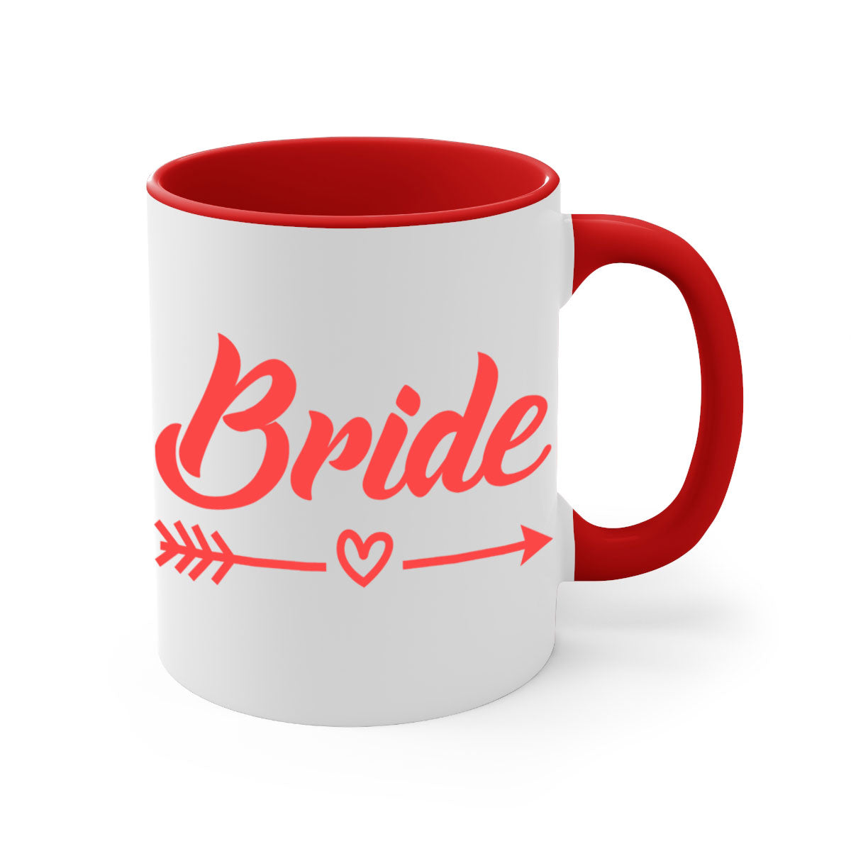 Bride Squad 147# Mug featuring a glossy finish, colored handle, and interior, available in multiple colors and sizes.