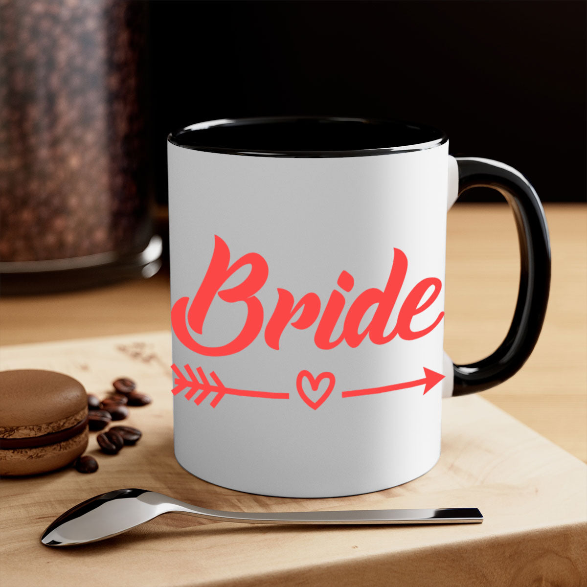 Bride Squad 147# Mug featuring a glossy finish, colored handle, and interior, available in multiple colors and sizes.