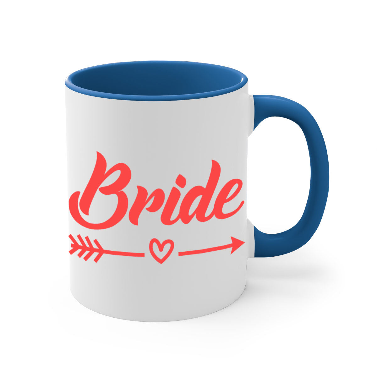 Bride Squad 147# Mug featuring a glossy finish, colored handle, and interior, available in multiple colors and sizes.