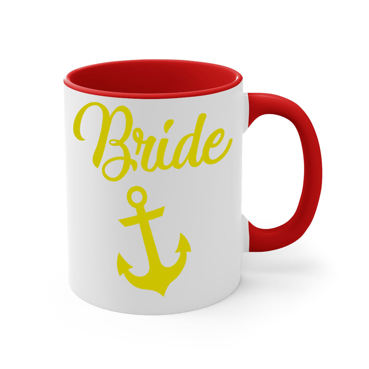 Bride Squad 152# Mug featuring a glossy finish with a colored handle and interior, available in multiple colors and sizes.