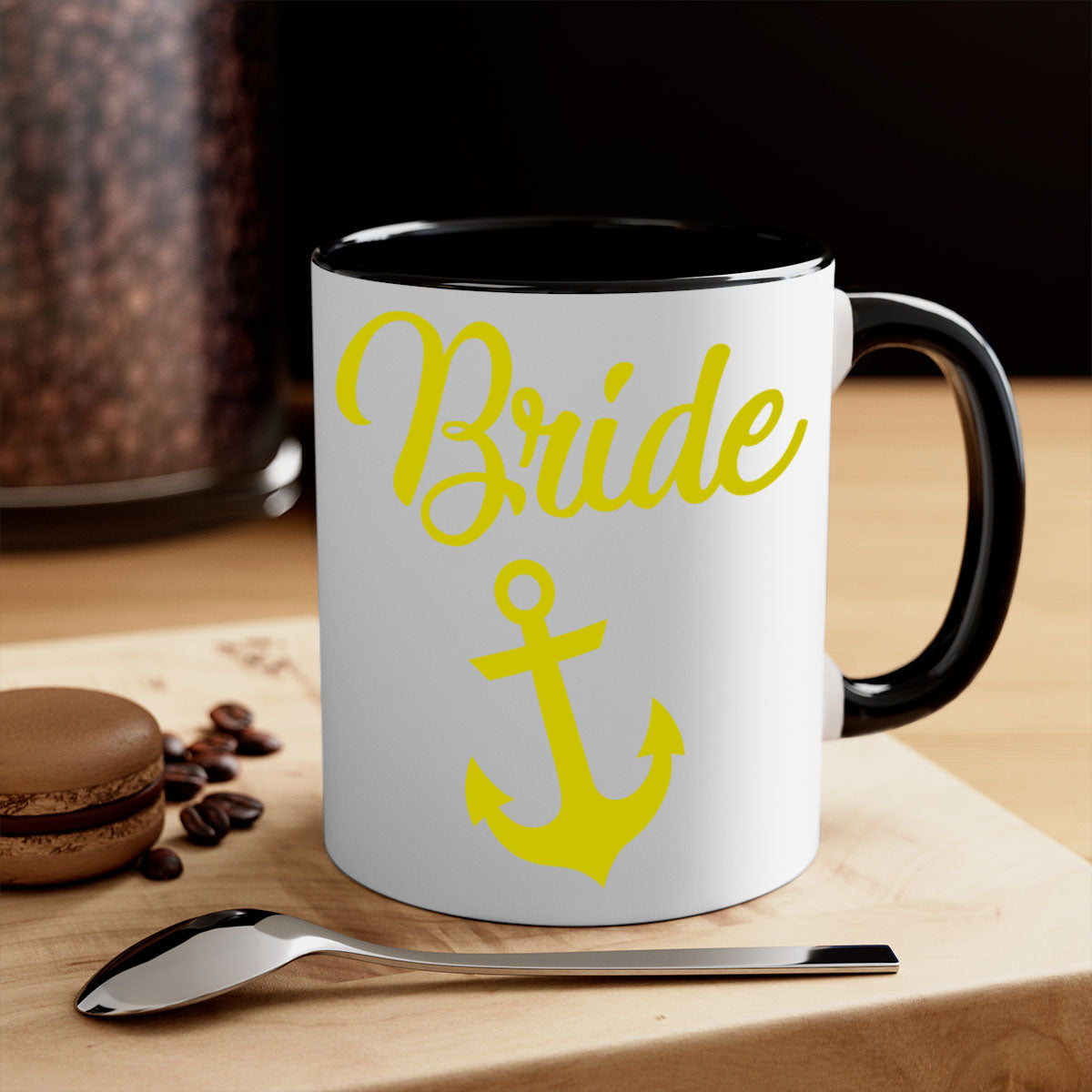 Bride Squad 152# Mug featuring a glossy finish with a colored handle and interior, available in multiple colors and sizes.