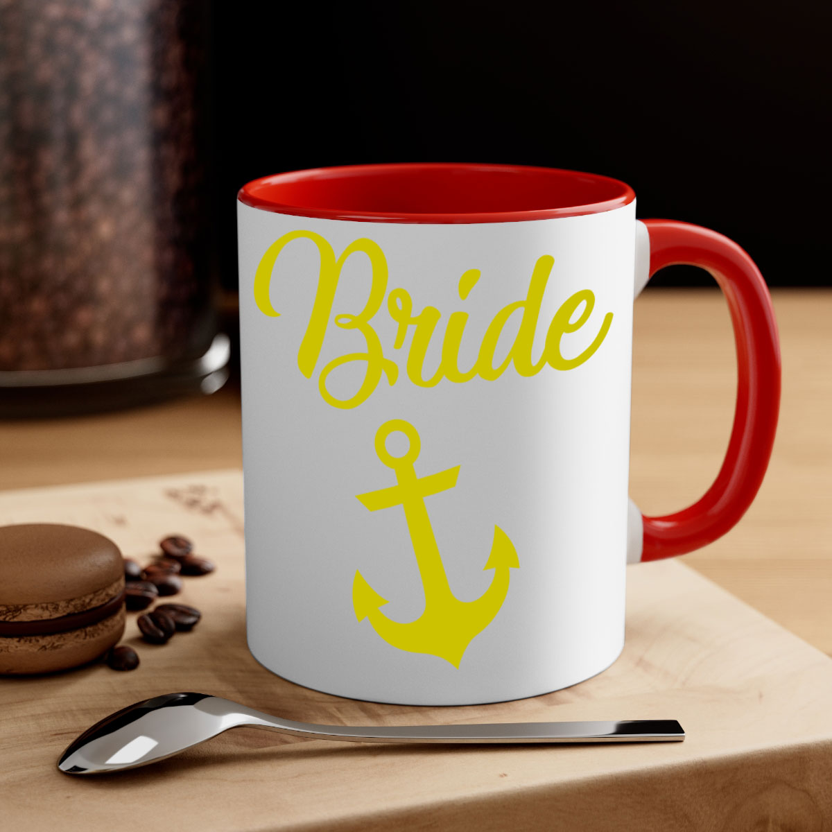 Bride Squad 152# Mug featuring a glossy finish with a colored handle and interior, available in multiple colors and sizes.