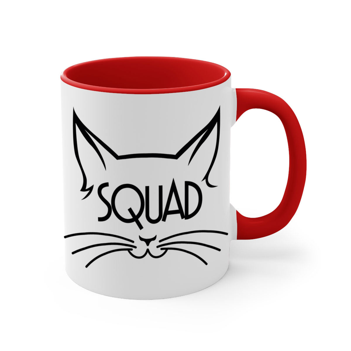 Bride Squad 17# Mug featuring a glossy finish, colored handle, and interior, available in multiple colors.