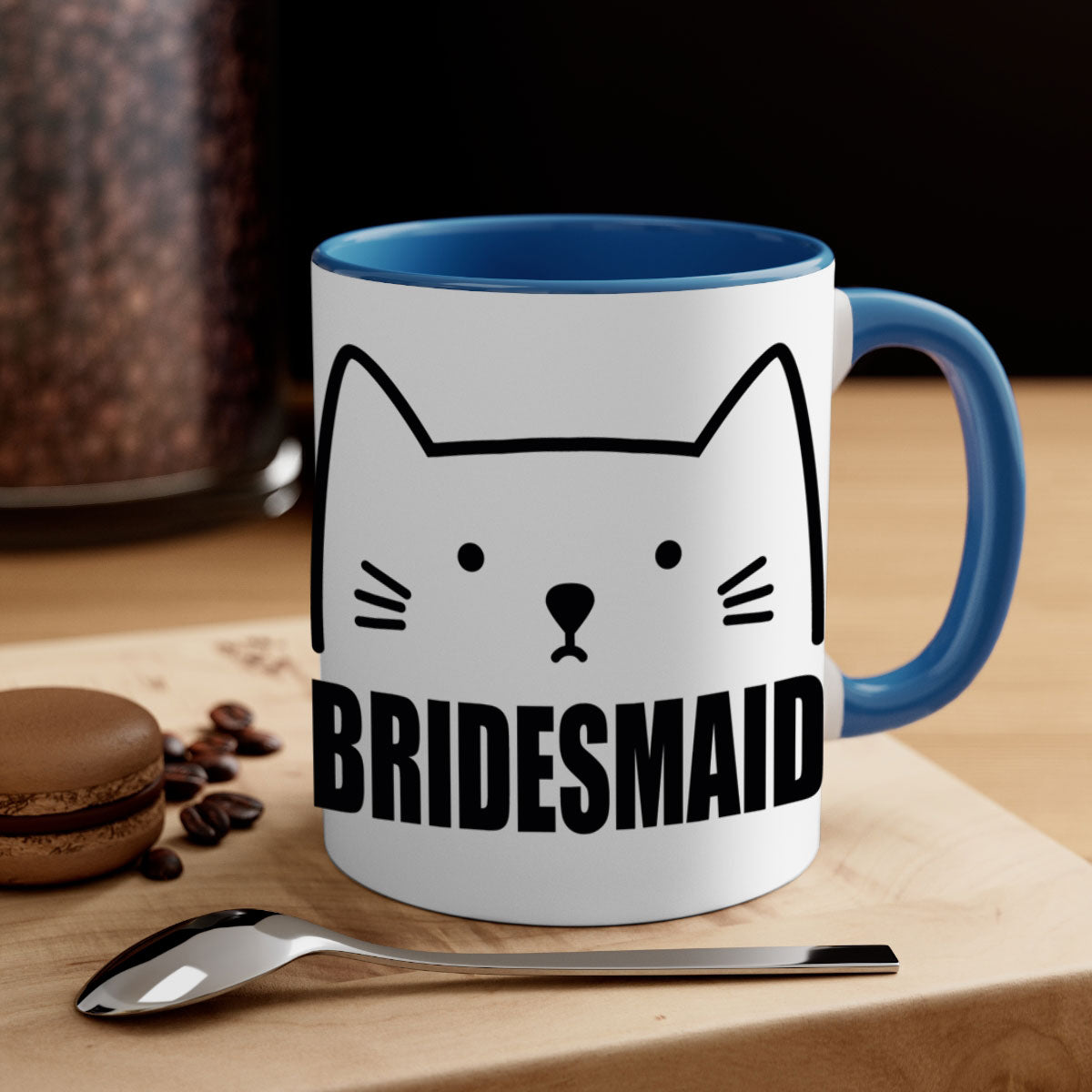 Bride Squad 19# Mug featuring a glossy finish with a colored handle and interior, available in multiple colors and sizes.