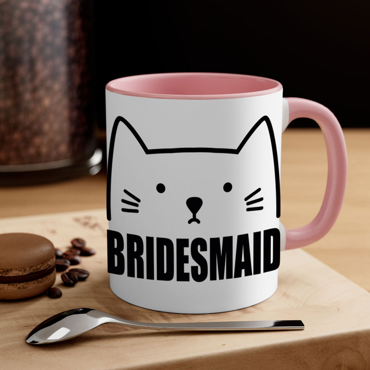 Bride Squad 19# Mug featuring a glossy finish with a colored handle and interior, available in multiple colors and sizes.