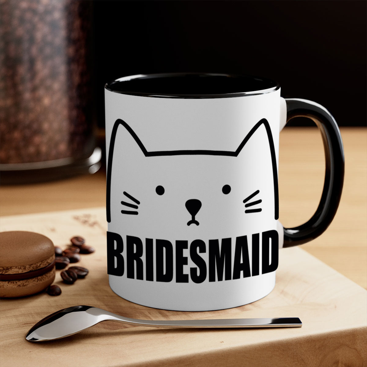 Bride Squad 19# Mug featuring a glossy finish with a colored handle and interior, available in multiple colors and sizes.