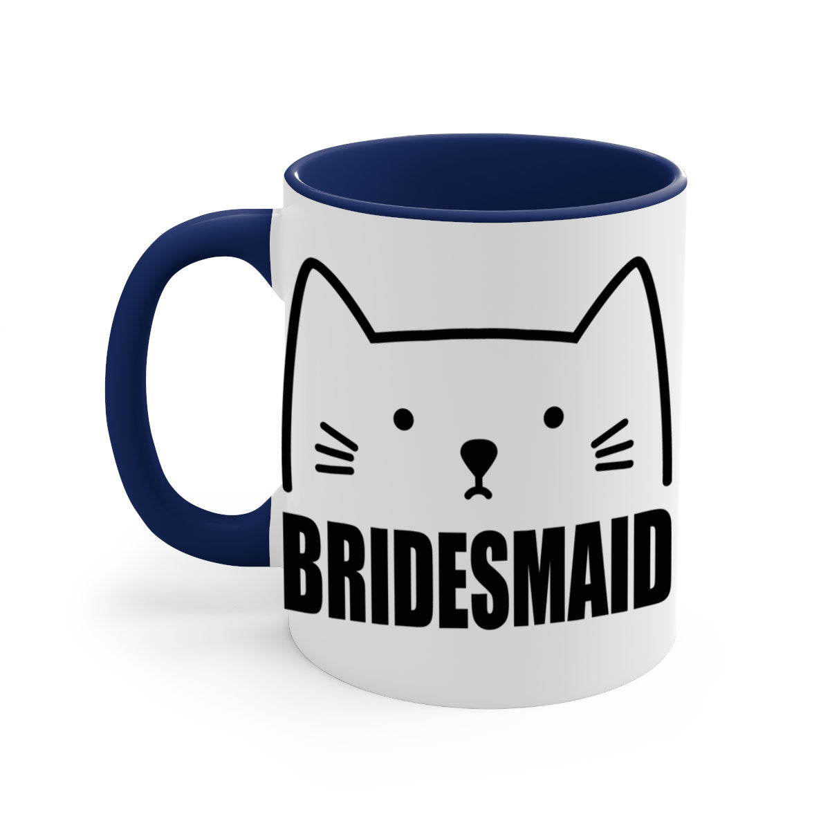 Bride Squad 19# Mug featuring a glossy finish with a colored handle and interior, available in multiple colors and sizes.