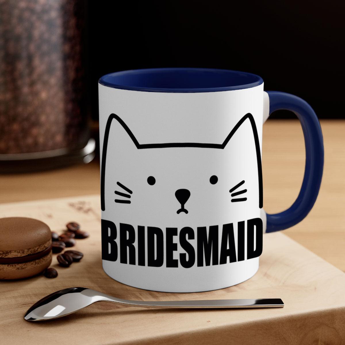 Bride Squad 19# Mug featuring a glossy finish with a colored handle and interior, available in multiple colors and sizes.