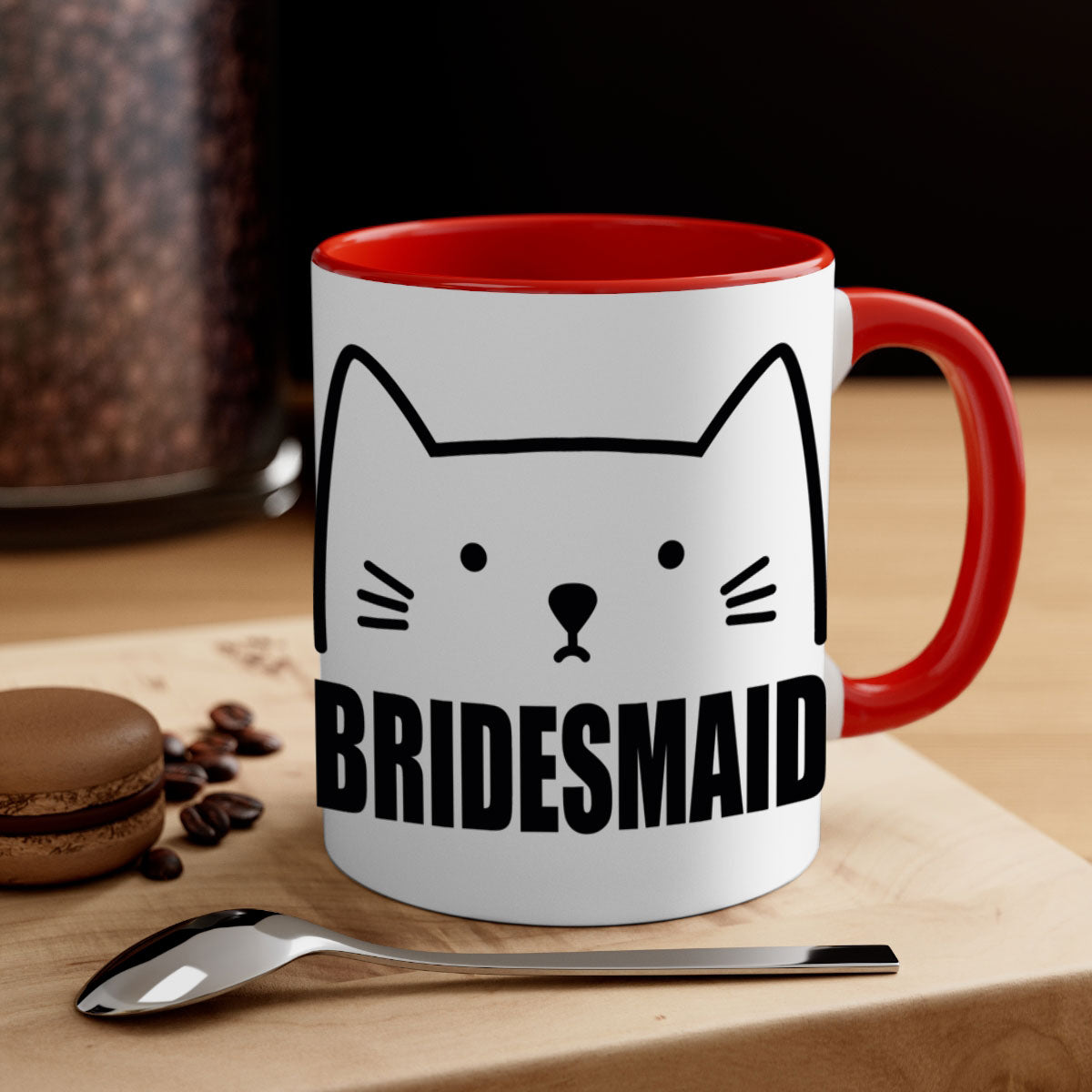 Bride Squad 19# Mug featuring a glossy finish with a colored handle and interior, available in multiple colors and sizes.