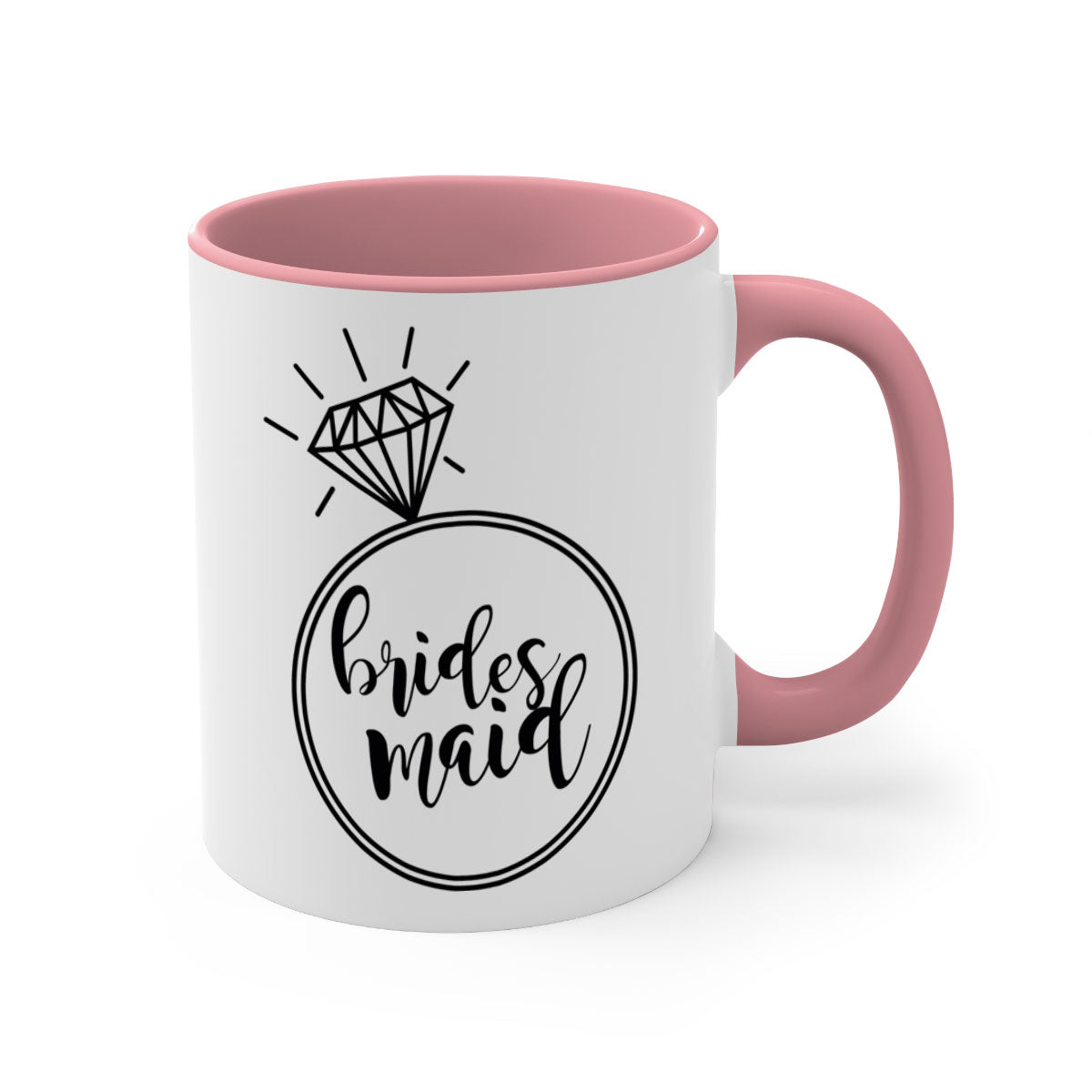 Bride Squad 22# Mug featuring a glossy finish, colored handle, and interior, available in five vibrant colors.