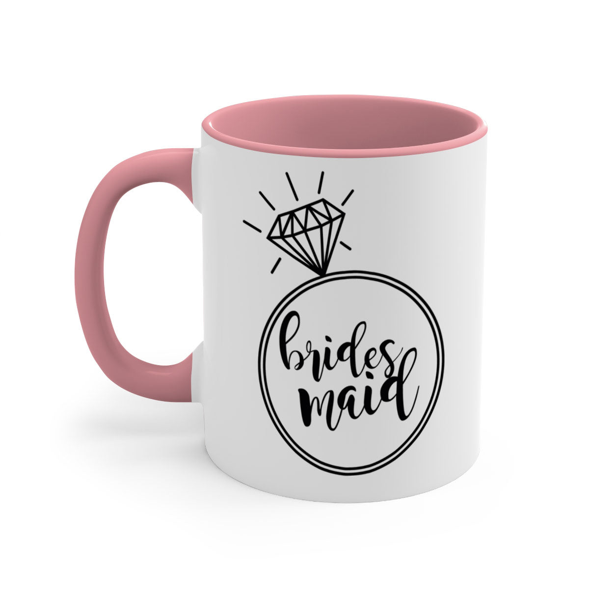 Bride Squad 22# Mug featuring a glossy finish, colored handle, and interior, available in five vibrant colors.