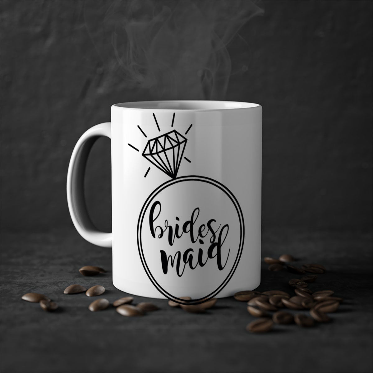 Bride Squad 22# Mug featuring a glossy finish, colored handle, and interior, available in five vibrant colors.