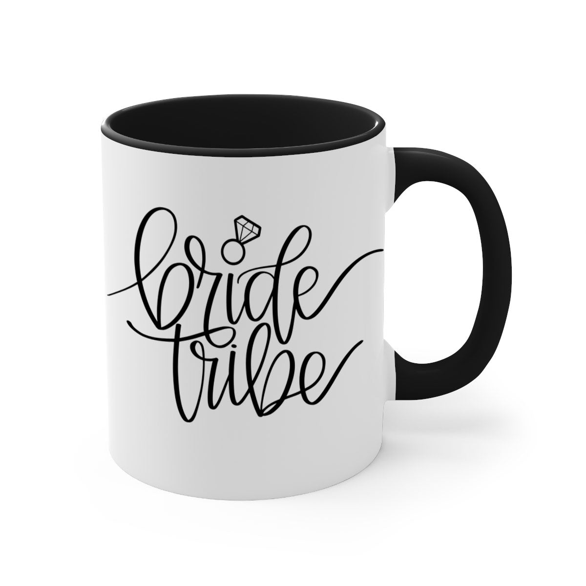 Bride Tribe 8# Mug featuring a glossy finish, colorful handle, and interior, available in multiple colors and sizes.