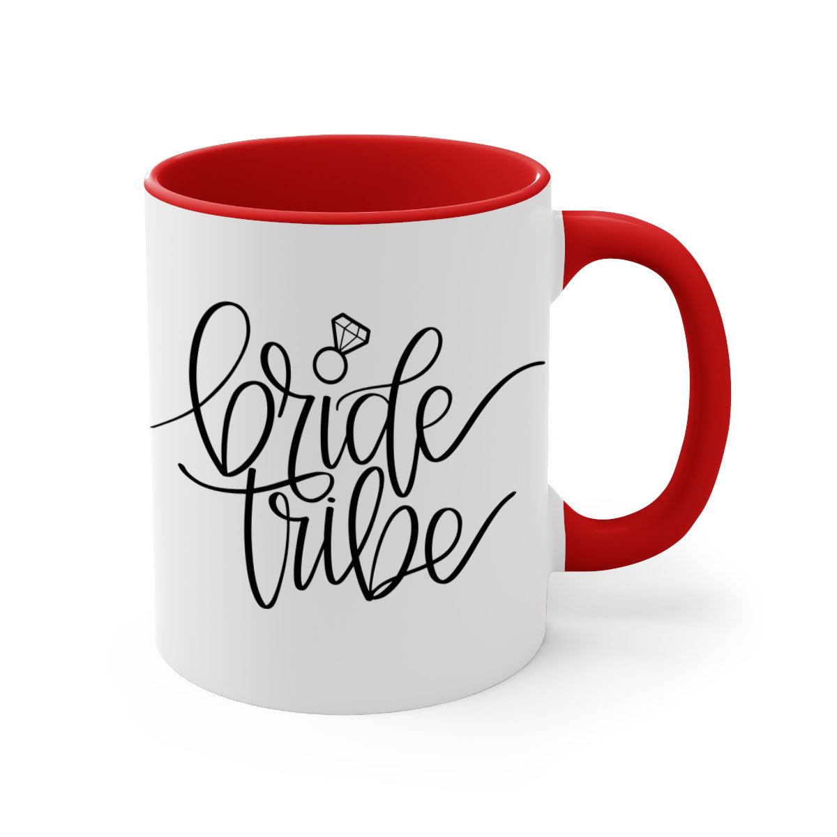 Bride Tribe 8# Mug featuring a glossy finish, colorful handle, and interior, available in multiple colors and sizes.