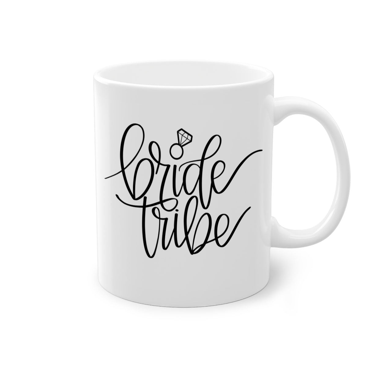 Bride Tribe 8# Mug featuring a glossy finish, colorful handle, and interior, available in multiple colors and sizes.