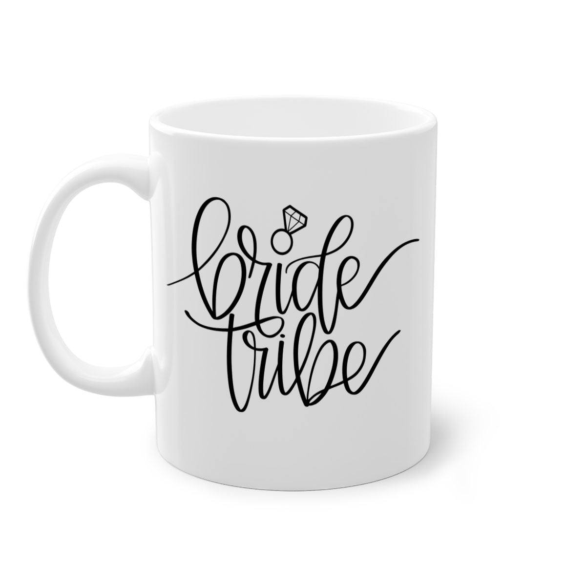 Bride Tribe 8# Mug featuring a glossy finish, colorful handle, and interior, available in multiple colors and sizes.