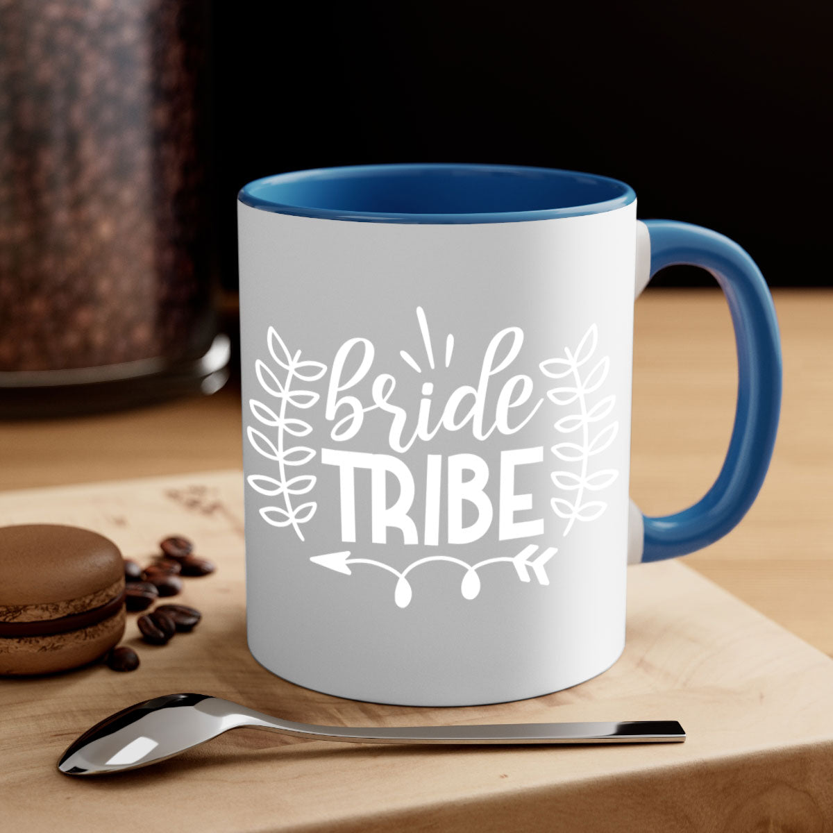 Bride Tribe 9# Mug featuring a glossy finish, colored handle, and interior, available in multiple colors and sizes.