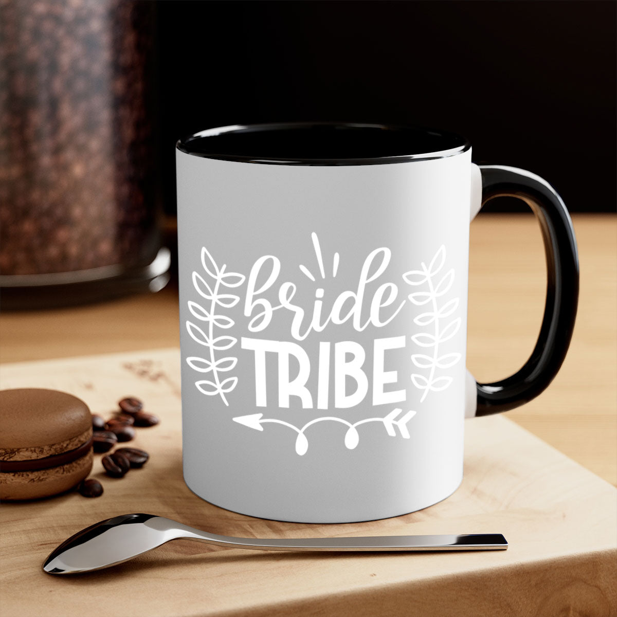 Bride Tribe 9# Mug featuring a glossy finish, colored handle, and interior, available in multiple colors and sizes.