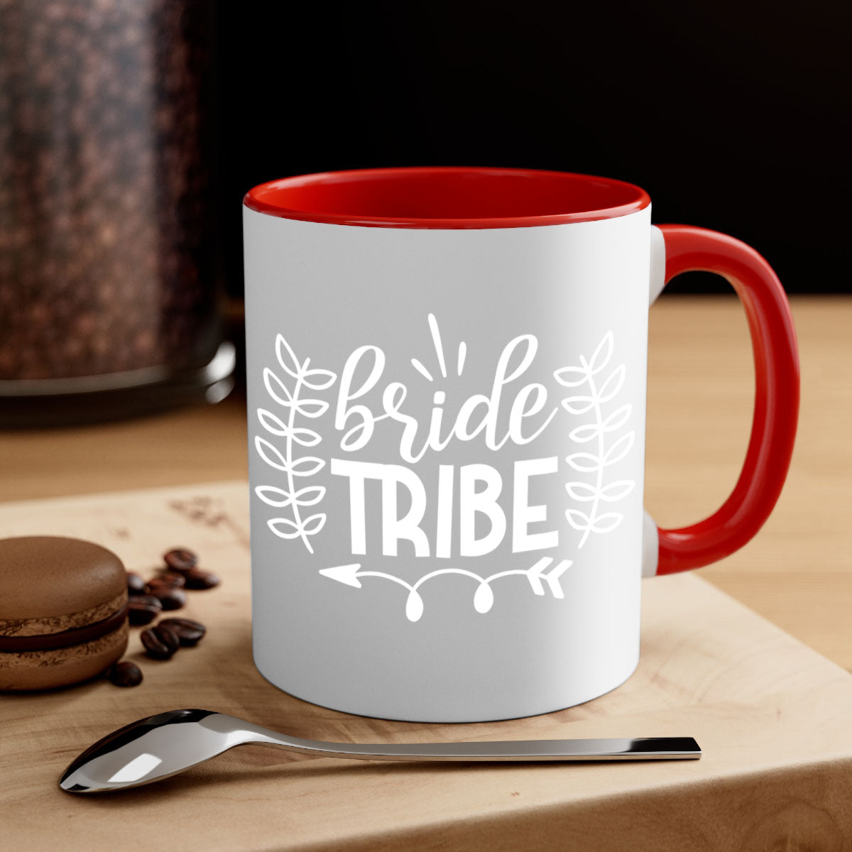 Bride Tribe 9# Mug featuring a glossy finish, colored handle, and interior, available in multiple colors and sizes.