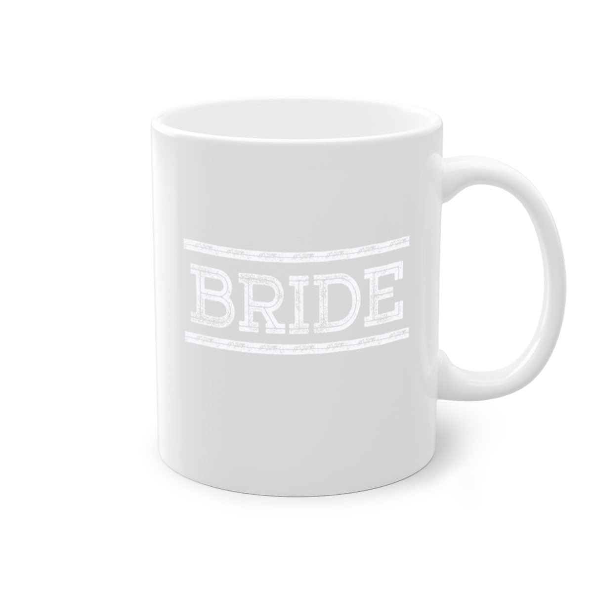 Bride White 133# Mug featuring a glossy finish with a colored handle and interior, available in multiple colors and sizes.