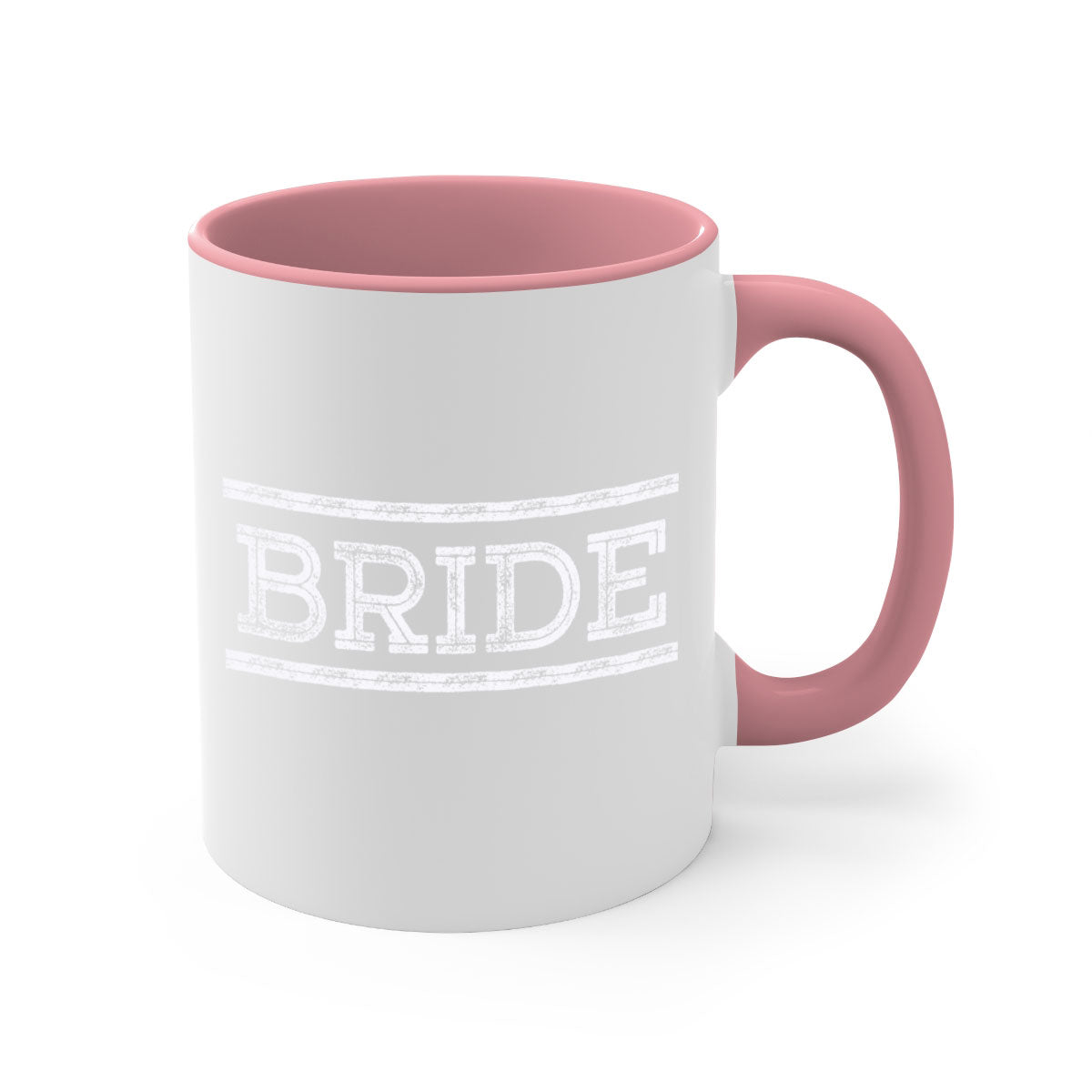 Bride White 133# Mug featuring a glossy finish with a colored handle and interior, available in multiple colors and sizes.