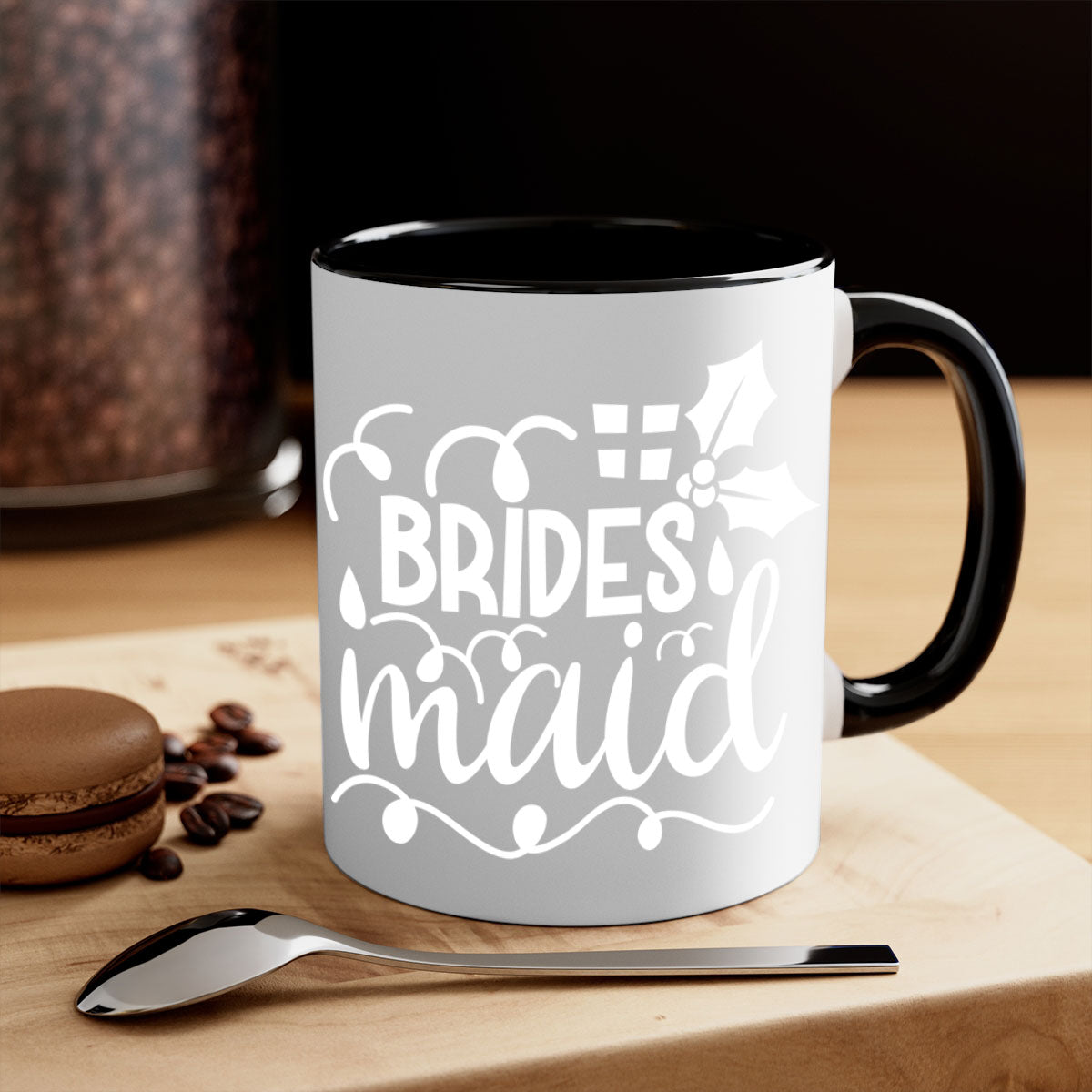 Brides maidddd 3# Mug featuring a two-tone design with a colored handle and glossy finish, available in multiple colors.