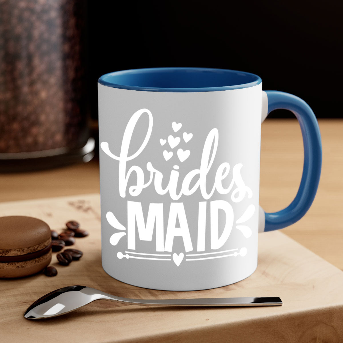 Bridesmaid 5# Mug featuring a two-tone design with a colored handle and glossy finish, available in multiple colors.