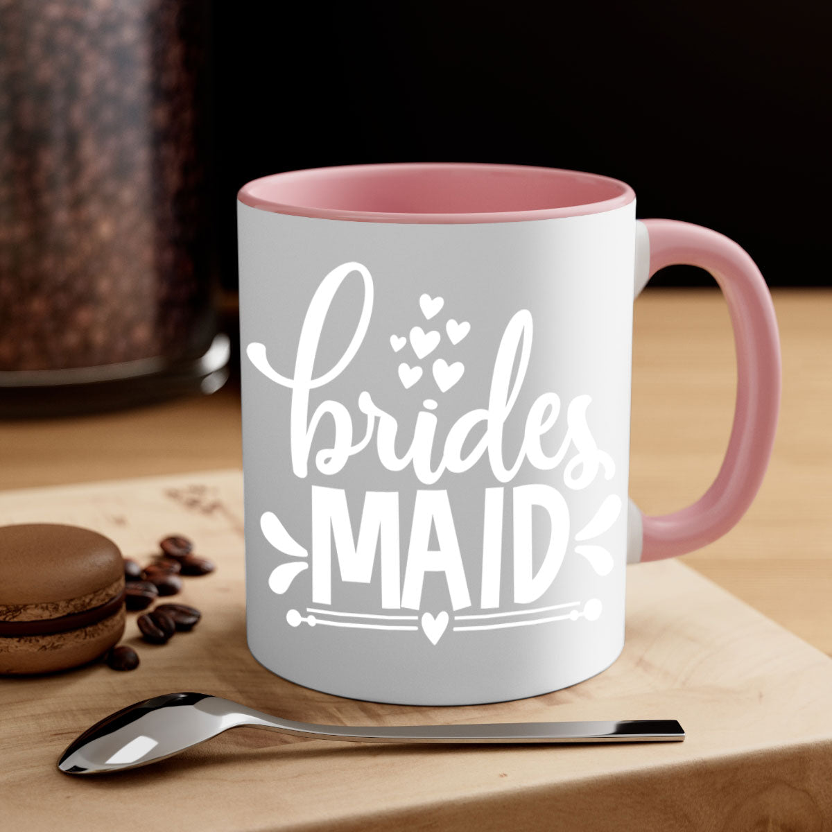 Bridesmaid 5# Mug featuring a two-tone design with a colored handle and glossy finish, available in multiple colors.