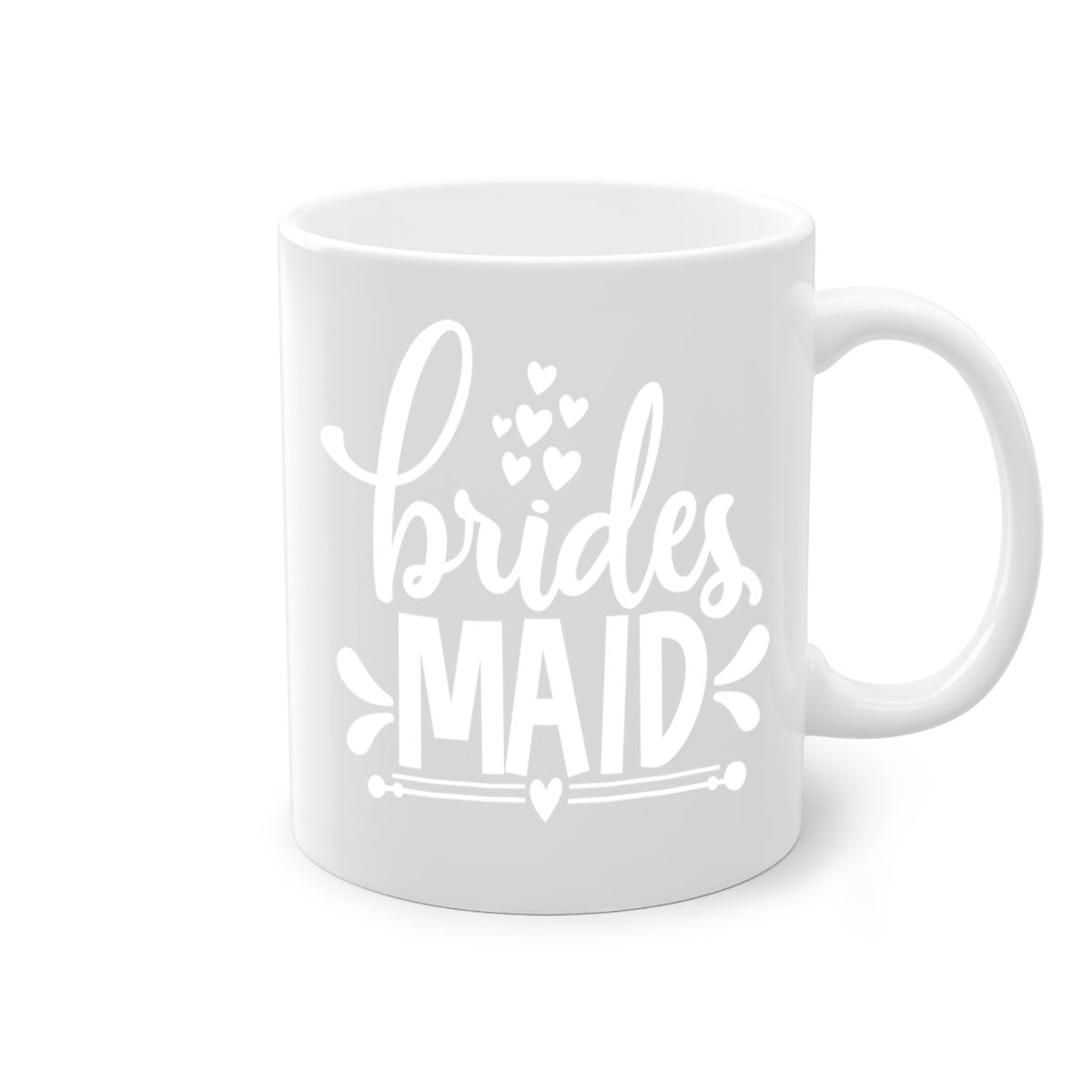 Bridesmaid 5# Mug featuring a two-tone design with a colored handle and glossy finish, available in multiple colors.