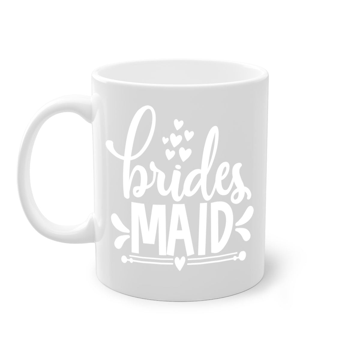 Bridesmaid 5# Mug featuring a two-tone design with a colored handle and glossy finish, available in multiple colors.