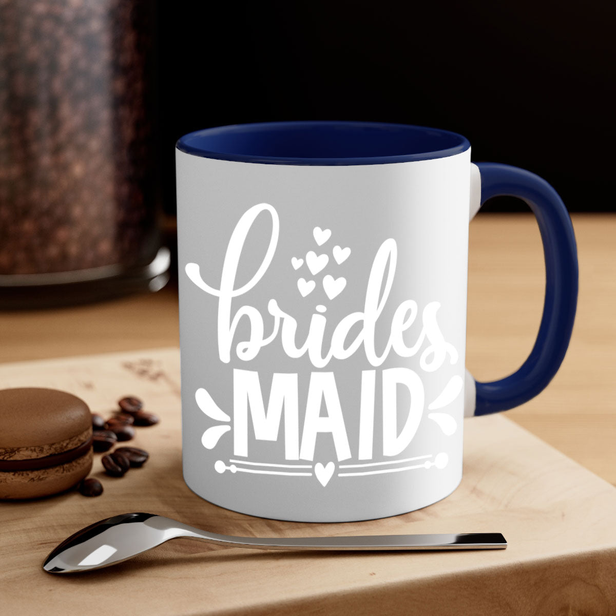 Bridesmaid 5# Mug featuring a two-tone design with a colored handle and glossy finish, available in multiple colors.