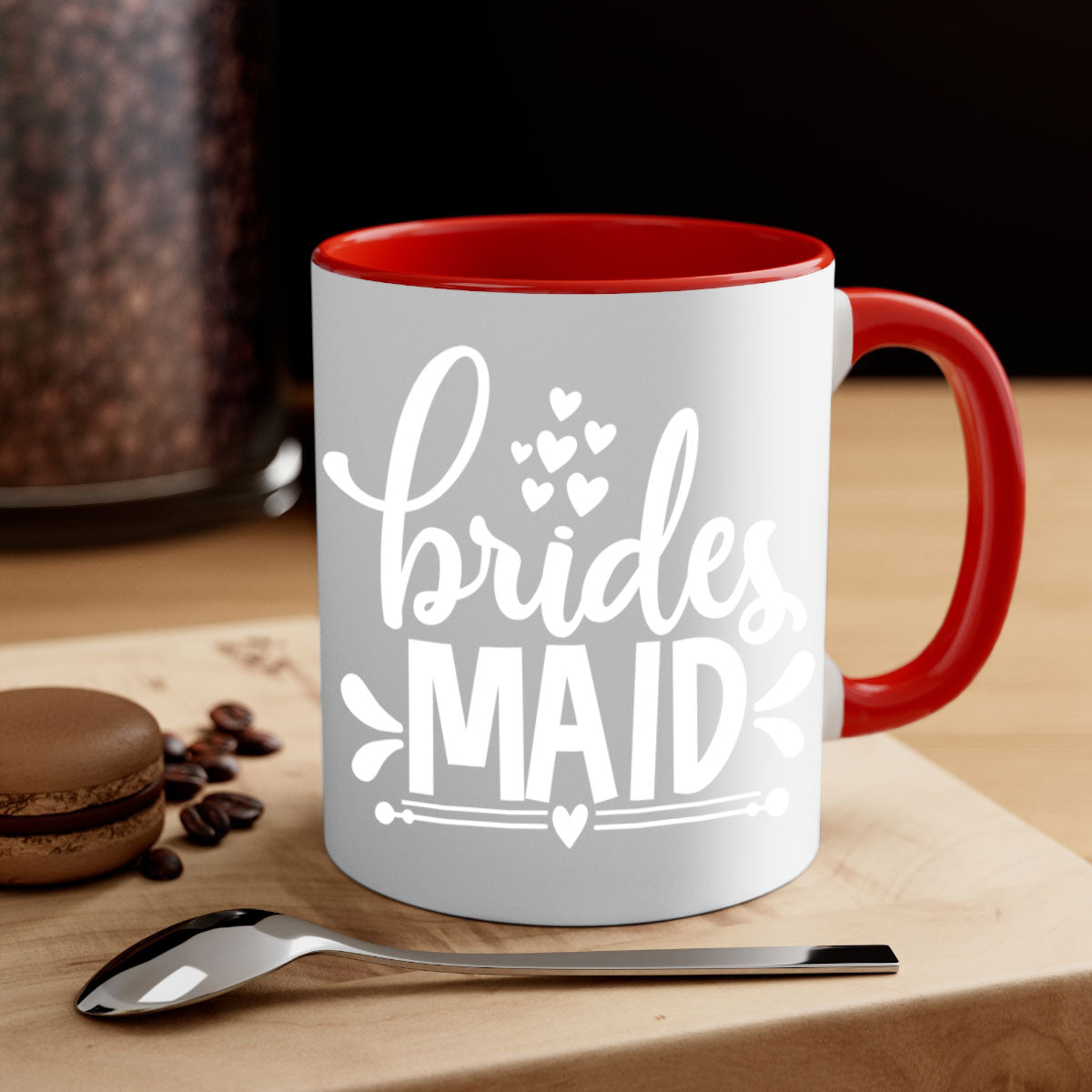 Bridesmaid 5# Mug featuring a two-tone design with a colored handle and glossy finish, available in multiple colors.